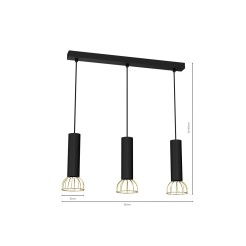 Lampa wisząca DANTE Black/Gold 3xGU10 MLP7249