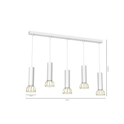 Lampa wisząca DANTE White/Gold 5xGU10 MLP7256