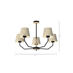 Lampa wisząca ETNA Black 5xE27 MLP7277