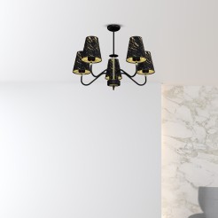 Lampa wisząca HERMES Black/Gold 5xE27 MLP7282