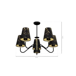 Lampa wisząca HERMES Black/Gold 5xE27 MLP7282