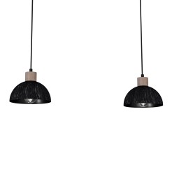 Lampa wisząca ERIK Sawn black/Patinated wood 2XE27 MLP7639