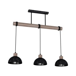 Lampa wisząca ERIK Sawn black/Patinated wood 3XE27 MLP7640