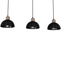 Lampa wisząca ERIK Sawn black/Patinated wood 3XE27 MLP7640