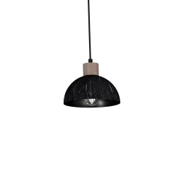 Lampa wisząca ERIK Sawn black/Patinated wood 3XE27 MLP7640