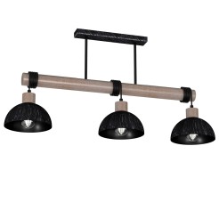 Lampa wisząca ERIK Sawn black/Patinated wood 3XE27 MLP7640