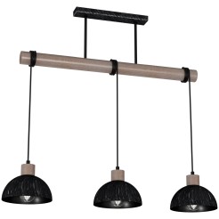 Lampa wisząca ERIK Sawn black/Patinated wood 3XE27 MLP7640