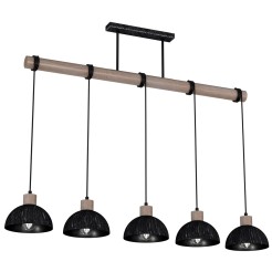 Lampa wisząca ERIK Sawn black/Patinated wood 5XE27 MLP7641