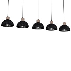 Lampa wisząca ERIK Sawn black/Patinated wood 5XE27 MLP7641