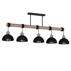 Lampa wisząca ERIK Sawn black/Patinated wood 5XE27 MLP7641