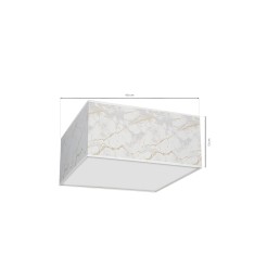 Lampa sufitowa SENSO White/Gold kwadrat 400mm 2xE27 MLP7303