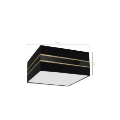 Lampa sufitowa Kwadrat ULTIMO BLACK 2xE27 40cm MLP7336