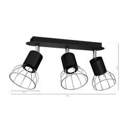 Lampa Sufitowa DANTE BLACK/SILVER 3xGU10 MLP7357