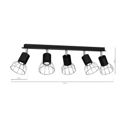 Lampa Sufitowa DANTE BLACK/SILVER 5xGU10 MLP7358