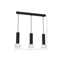 Lampa Wisząca DANTE BLACK/SILVER 3xGU10 MLP7360