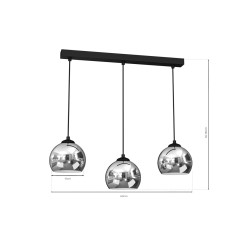 Lampa wisząca TORO BLACK / GOLD 3xE27 MLP7468