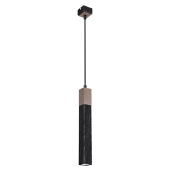 Lampa wisząca SOLO SAWN BLACK / PATINATED WOOD 1x mini GU10 MLP7469