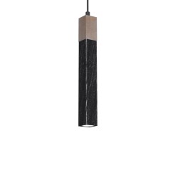 Lampa wisząca SOLO SAWN BLACK / PATINATED WOOD 1x mini GU10 MLP7469