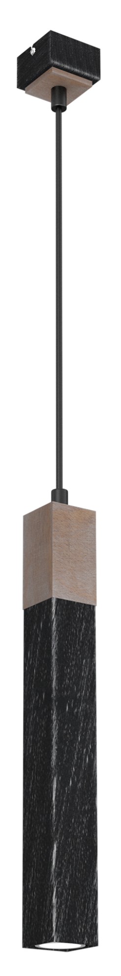 Lampa wisząca SOLO SAWN BLACK / PATINATED WOOD 1x mini GU10 MLP7469