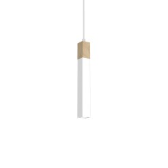 Lampa wisząca SOLO SAWN WHITE / PATINATED WOOD 1x mini GU10 MLP7475