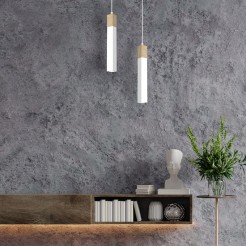 Lampa wisząca SOLO SAWN WHITE / PATINATED WOOD 1x mini GU10 MLP7475