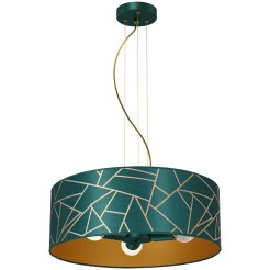 Lampa wisząca ZIGGY WHITE Gold/Bottle green  3xE27 MLP7580