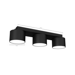 Lampa sufitowa DIXIE Black  3xGX53 MLP7545