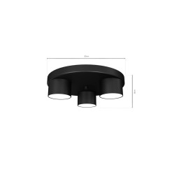 Lampa sufitowa DIXIE Black  3xGX53 MLP7546