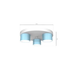 Lampa sufitowa DIXIE Blue/White 3xGX53 MLP7551