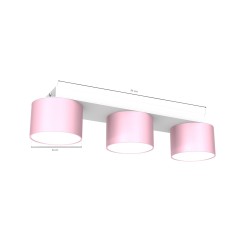 Lampa sufitowa DIXIE Pink/White  3xGX53 MLP7555