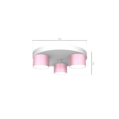 Lampa sufitowa DIXIE Pink/White  3xGX53 MLP7556