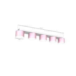 Lampa sufitowa DIXIE Pink/White  5xGX53 MLP7557