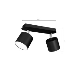 Lampa sufitowa DIXIE BLACK 2xGX53 MLP7600