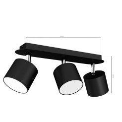 Lampa sufitowa DIXIE BLACK 3xGX53 MLP7601