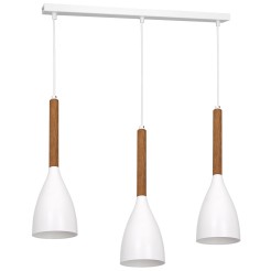 żyrandol line bar  white/natural wood 3 3173