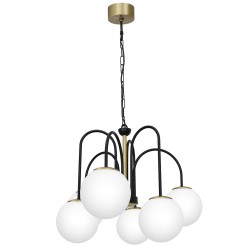 żyrandol  (glass 2815) black/brass 6 3200