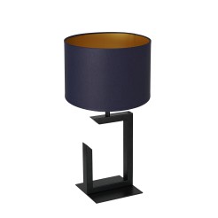 lampka gab.  H 450 black, cylinder navy blue/gold shade 3406