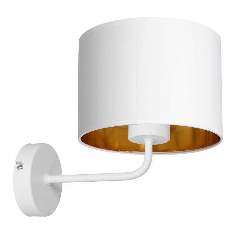 kinkiet  white, cylinder shade white/gold 1 3441