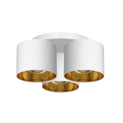 plafon  white, cylinder shade white/gold 3 3443