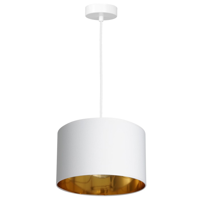 żyrandol  white, cylinder shade dia 250, h 170 white/gold 1 3446