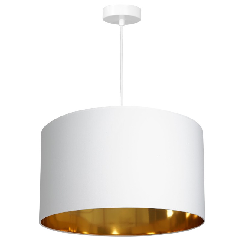 żyrandol  white, cylinder shade dia 400, h 250 white/gold 1 3447