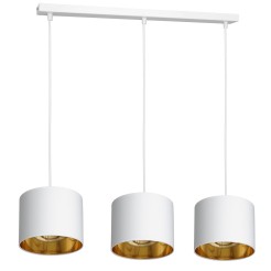 żyrandol  listwa, white, cylinder shade dia 180, h 150 white/gold 3 3448