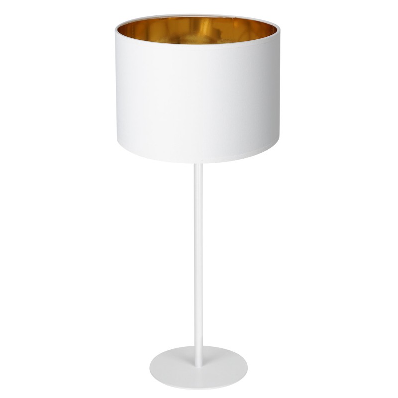 lampka gab.  H 58 white, cylinder shade dia 250, h 170 white/gold 1 3452