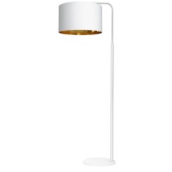 lampa podł.  ramię, white, cylinder shade dia 400, h 250 white/gold 1 3454