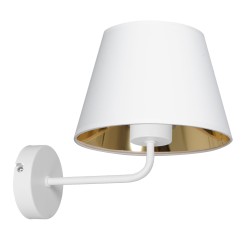 kinkiet  white, cone shade dia 130/200, h 150 white/gold 1 3455