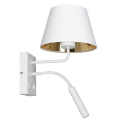 kinkiet  G9+E27 white, cone shade dia 130/200, h 150 white/gold 2 3456