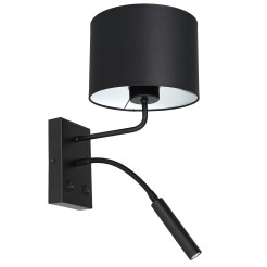 kinkiet  G9+E27 black, cylinder shade dia 180, h 150 black 2 3468