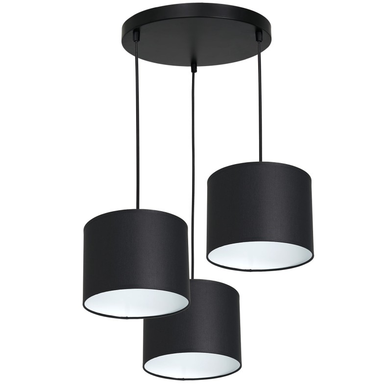 żyrandol  talerz dia 300, black, cylinder shade dia 180, h 150 black 3 3475