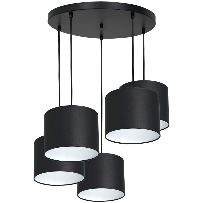 żyrandol  talerz dia 440, black, cylinder shade dia 180, h 150 black 5 3476