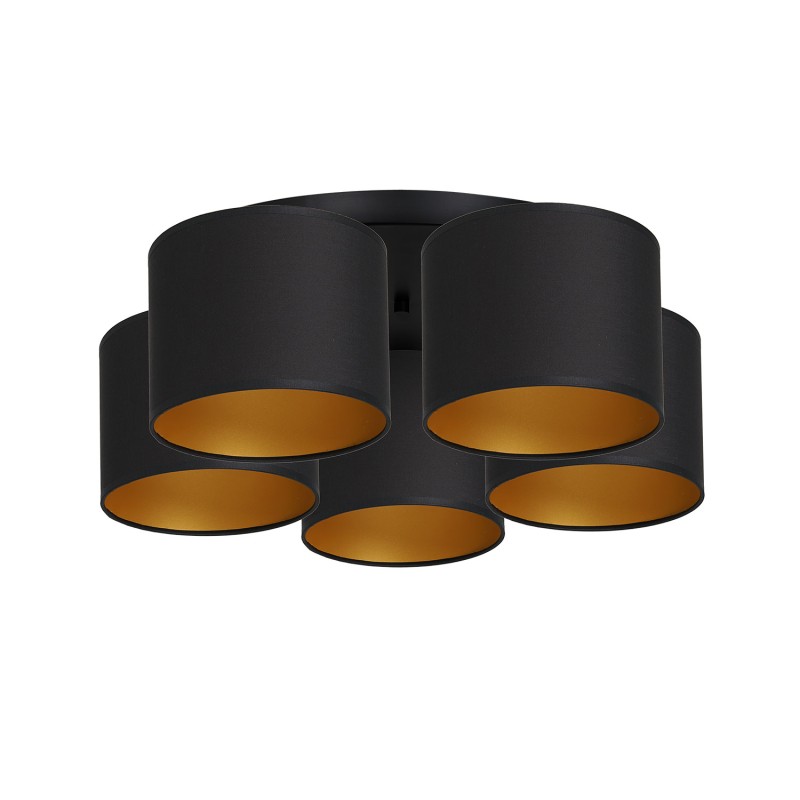 plafon  black, cylinder shade black/gold 5 3489